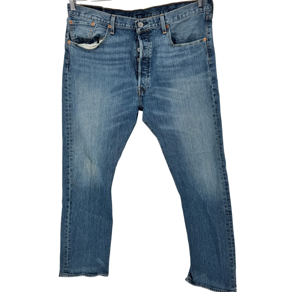 Levi's 501 Original Fit Mens 38x32 Blue Denim Button Fly Straight Leg Jeans